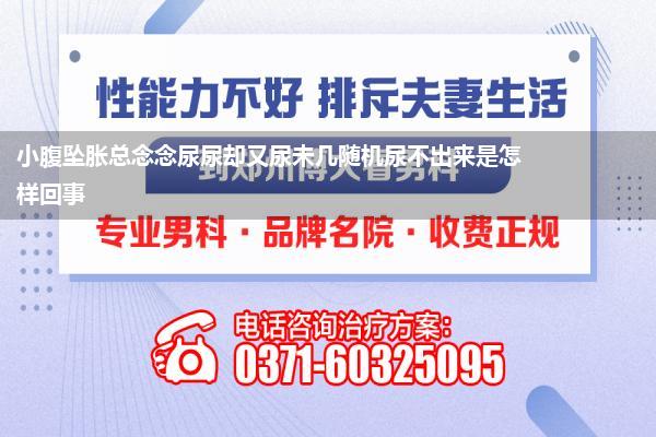 小腹坠胀总念念尿尿却又尿未几随机尿不出来是怎样回事